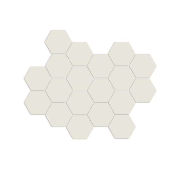Hexagon Meshed Ivory White 1"