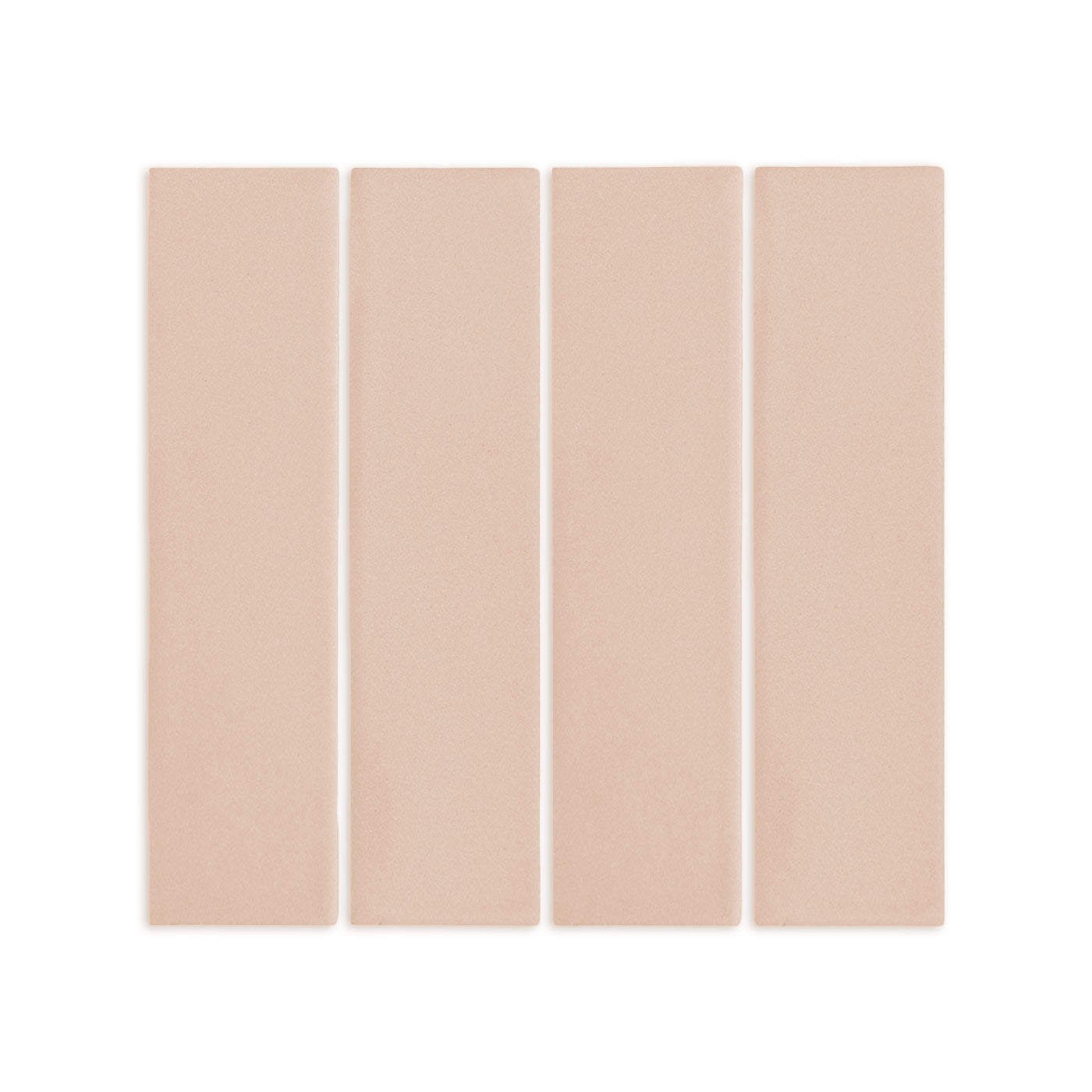 Four light beige rectangular Matchstick Sand Rattler clay tiles by Clay Imports, laid vertically side-by-side with subtle texture.