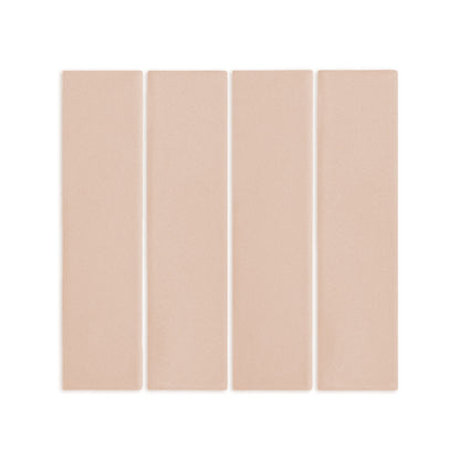 Four light beige rectangular Matchstick Sand Rattler clay tiles by Clay Imports, laid vertically side-by-side with subtle texture.