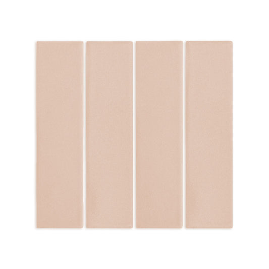 Four light beige rectangular Matchstick Sand Rattler clay tiles by Clay Imports, laid vertically side-by-side with subtle texture.