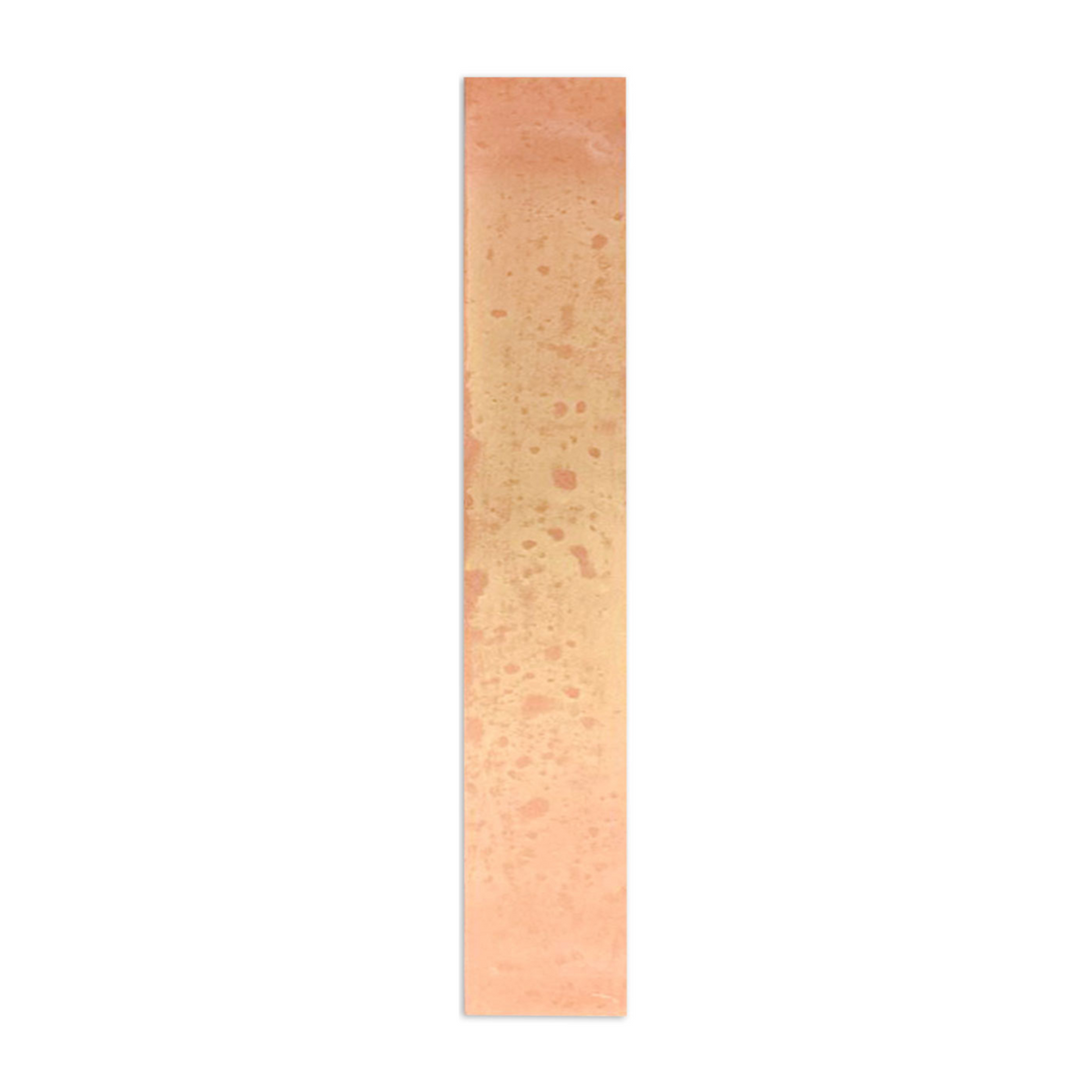 Smooth matte sample by Clay Imports, a rectangular strip with mottled reddish-orange and pale orange colors.