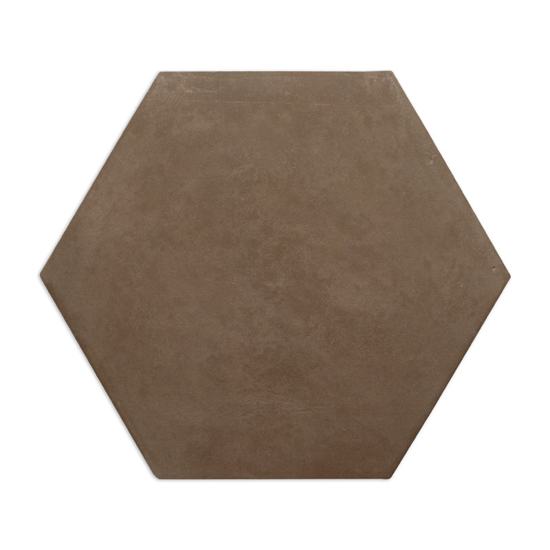[Sample] Pressed Terracotta Brown Hexagon 12"