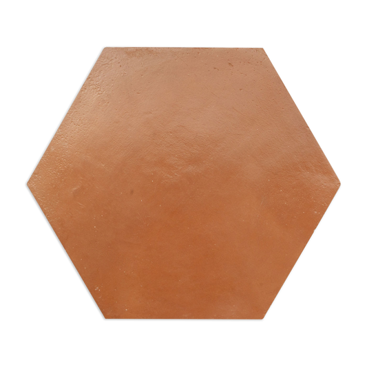 [Sample] Pressed Terracotta Red Hexagon 12"