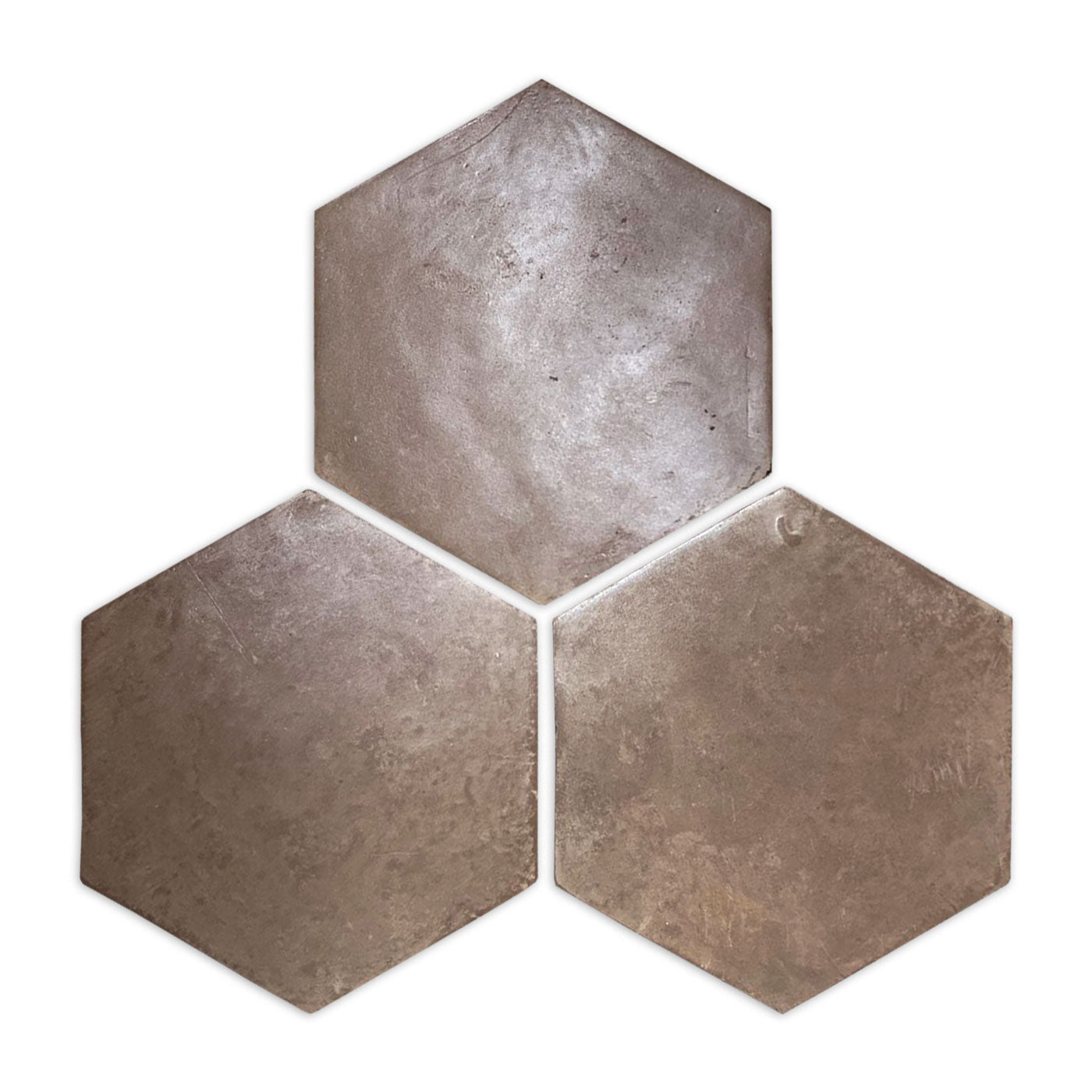 Pressed Terracotta Brown Hexagon 12