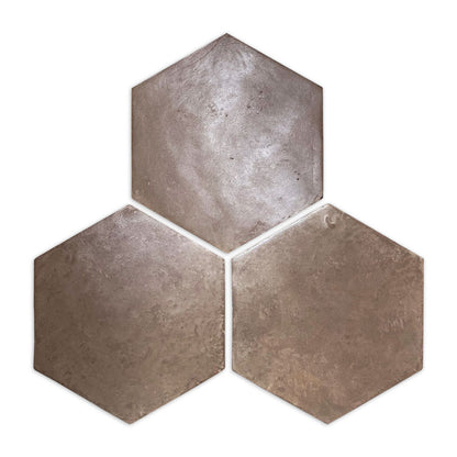 Pressed Terracotta Brown Hexagon 12