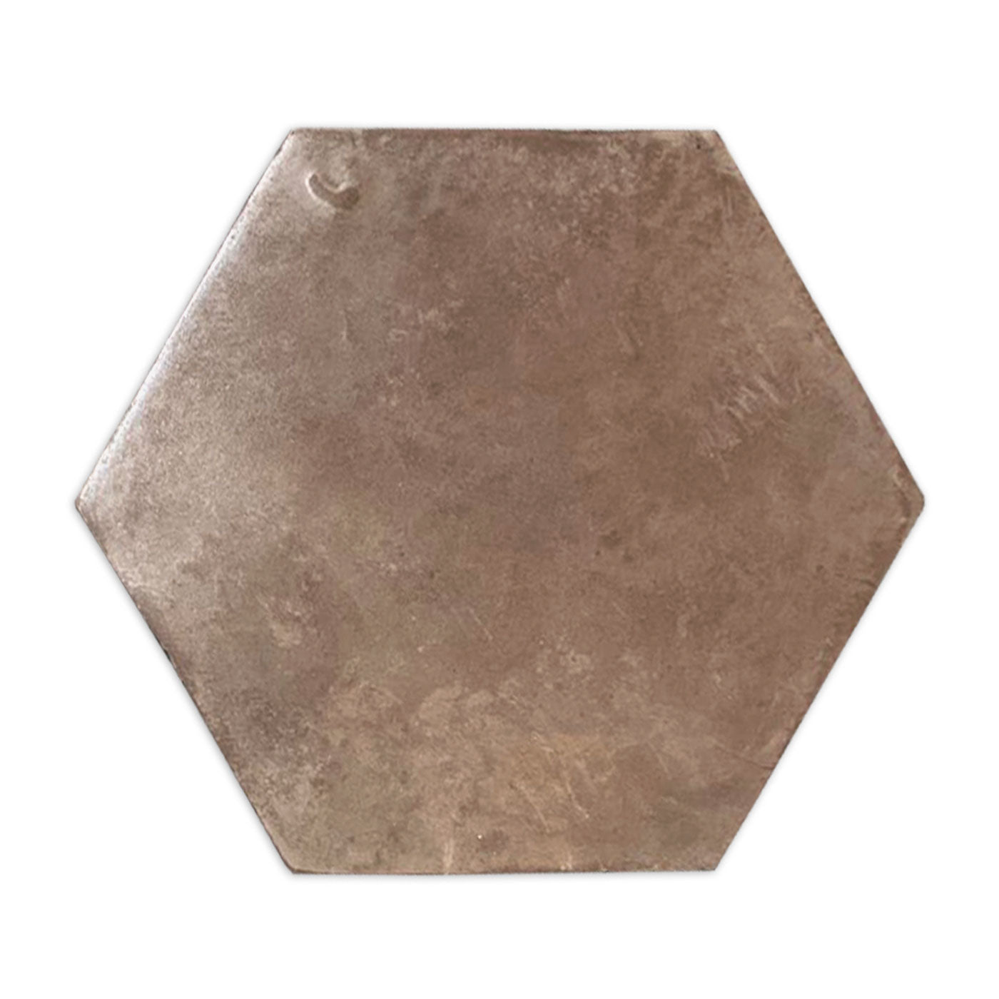 Pressed Terracotta Brown Hexagon 12
