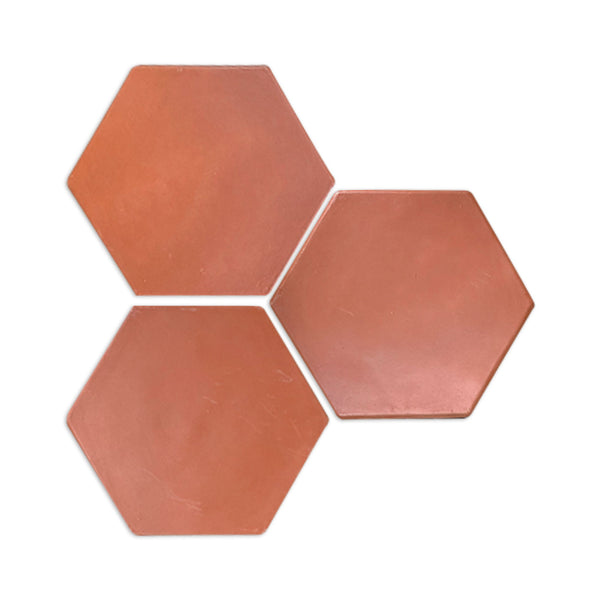 D'Hanis Red Terracotta Hexagon Satin 12"