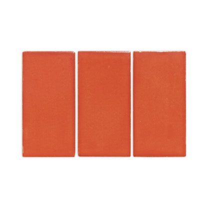 Brandy colored rectangular clay tiles by Clay Imports, displayed side-by-side with a subtle texture.