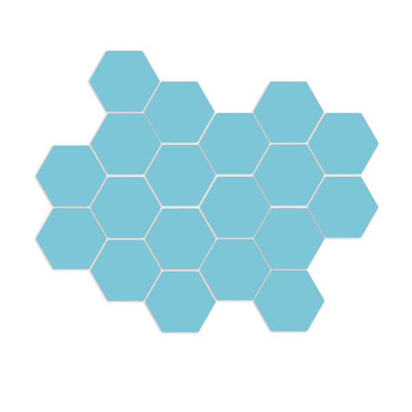 Hexagon Meshed Aqua Crackle 2"