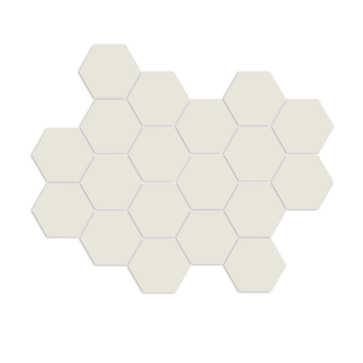 Hexagon Ivory White Gloss Meshed 2