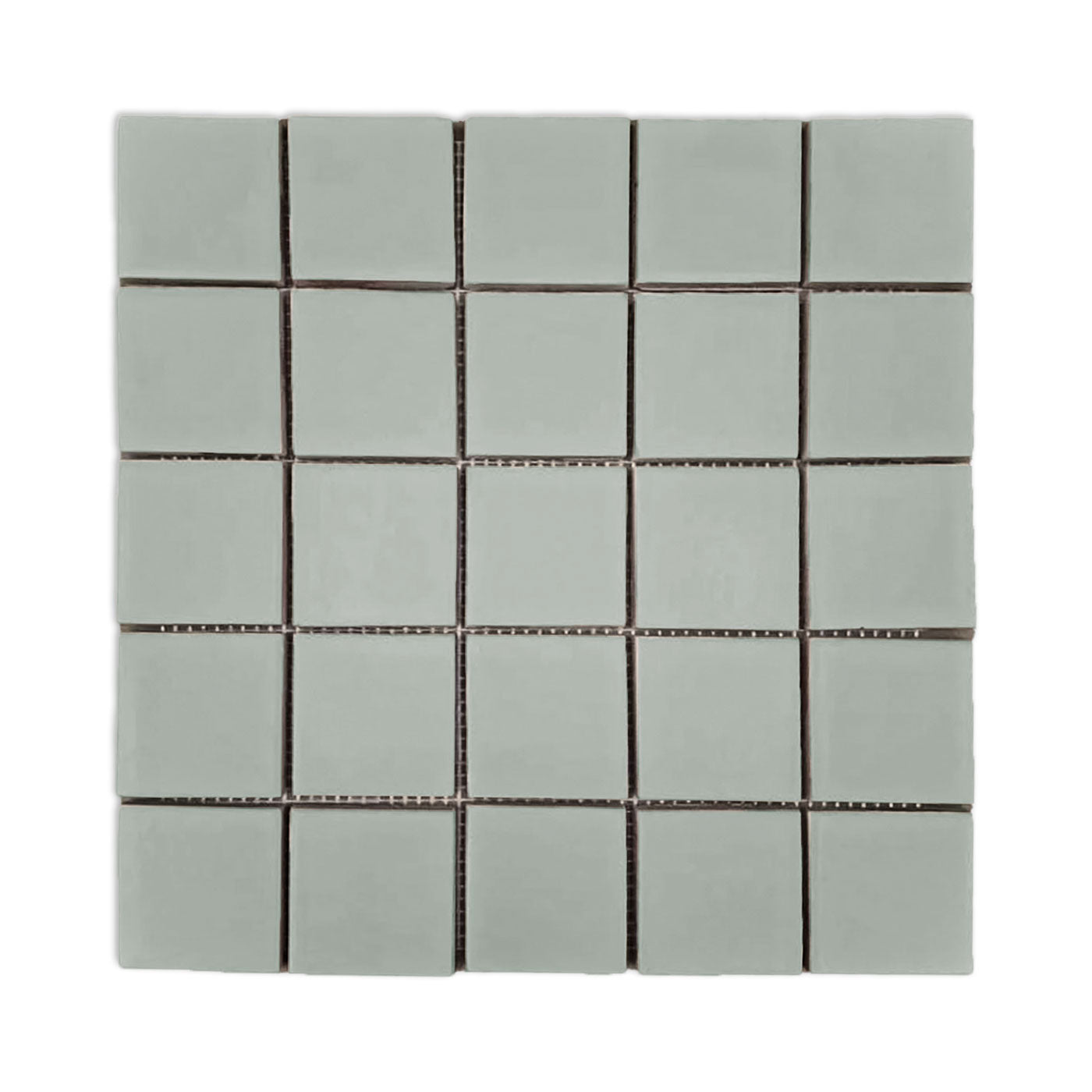 Agave Meshed 2x2 clay tiles from Clay Imports in a uniform grid with light grout lines.