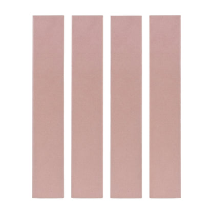 Four vertical rosewater matte solid tiles by Clay Imports, arranged with subtle texture.