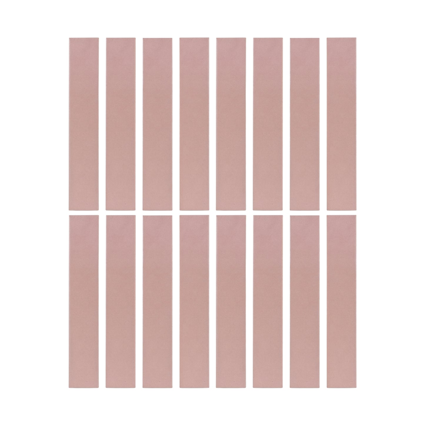 Rosewater Matte Solid Tile from Clay Imports, featuring a rectangular shape and subtle texture, arranged in a grid of 16 pieces.