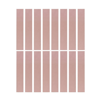 Rosewater Matte Solid Tile from Clay Imports, featuring a rectangular shape and subtle texture, arranged in a grid of 16 pieces.