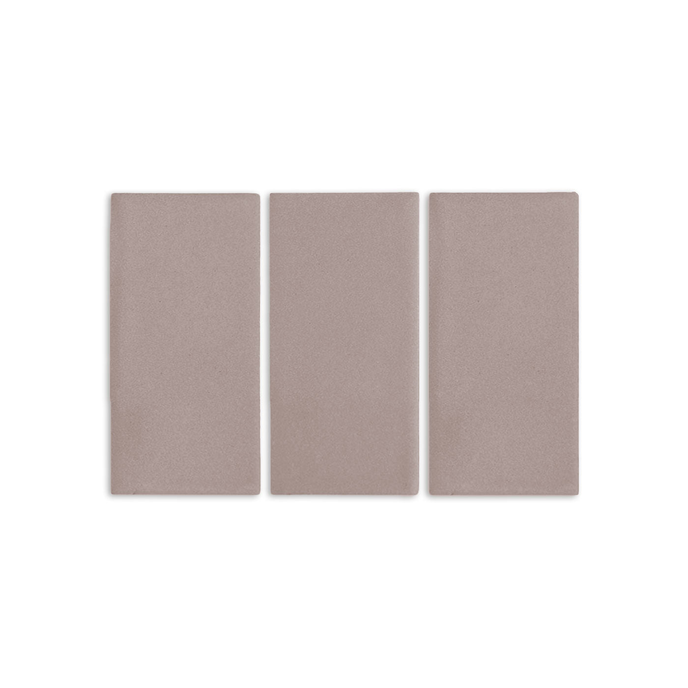Three Boot Brown shaped clay tiles by Clay Imports, arranged vertically with a subtle texture.