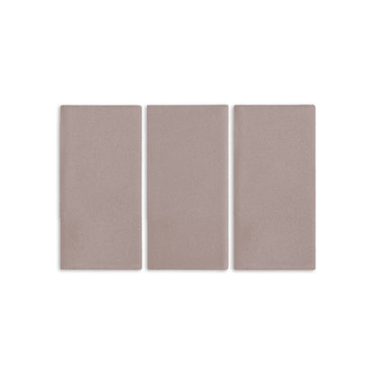 Three Boot Brown shaped clay tiles by Clay Imports, arranged vertically with a subtle texture.