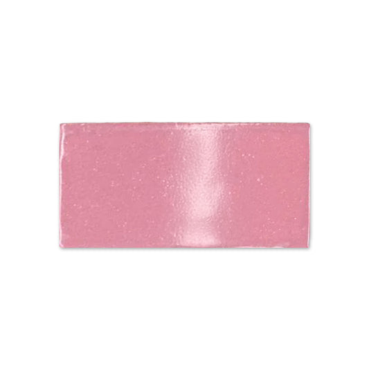 Rectangular hibiscus pink gloss color sample by Clay Imports with a glossy, textured finish.