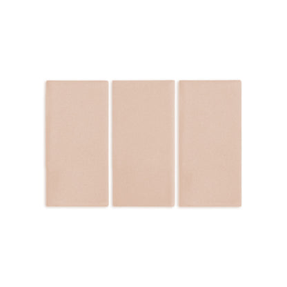 Three light brown textured rectangular clay tiles by Clay Imports, arranged side-by-side.