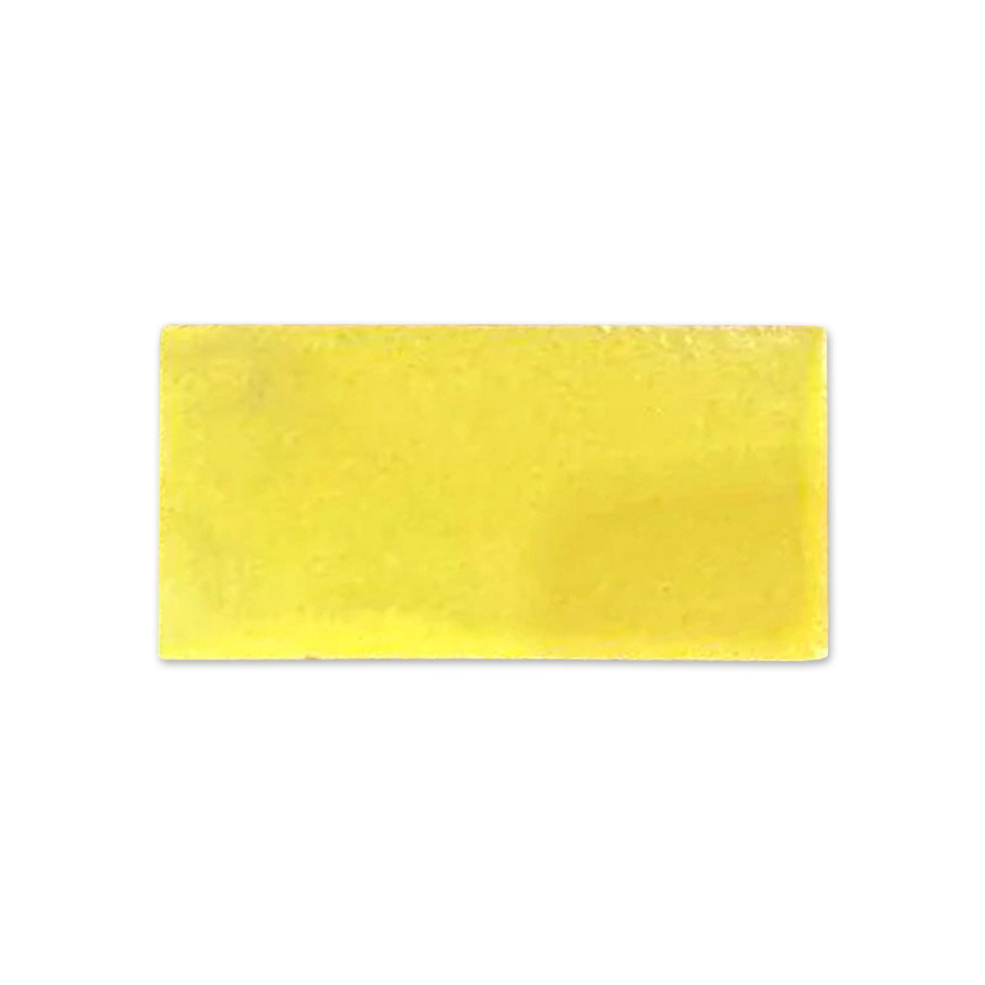 A rectangular yellow gloss sample by Clay Imports, appearing as a flat, solid block with a smooth, slightly textured surface.