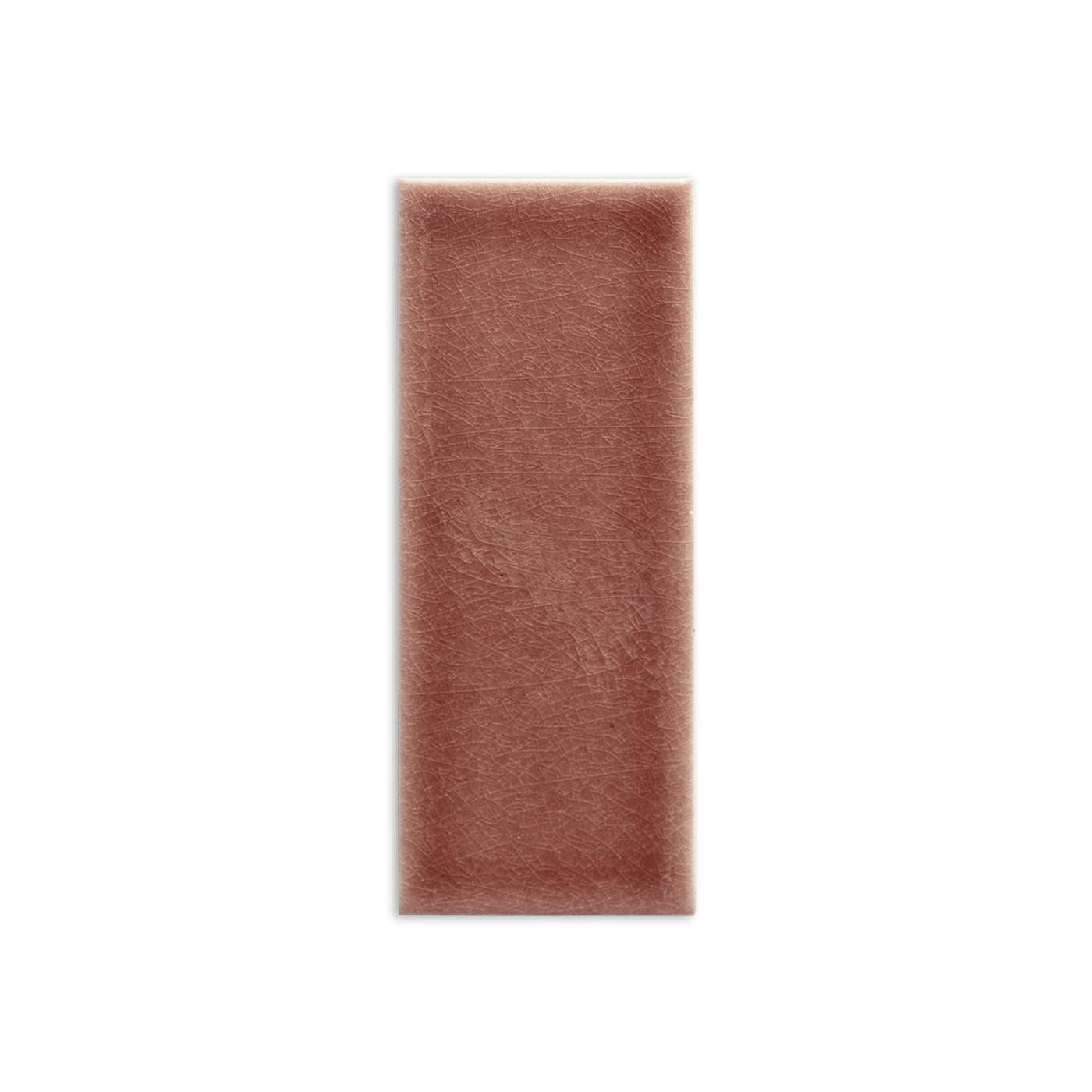 Rectangular Tamarindo Gloss sample tile by Clay Imports with a crackle glaze texture.