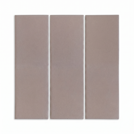 Three vertical brown clay tiles by Clay Imports, rectangular with a matte finish on a white background.