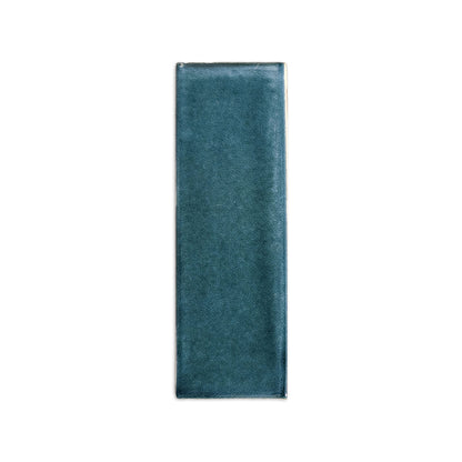 Botanical Teal 2x6 rectangular clay tile by Clay Imports with a semi-matte finish and subtle texture.