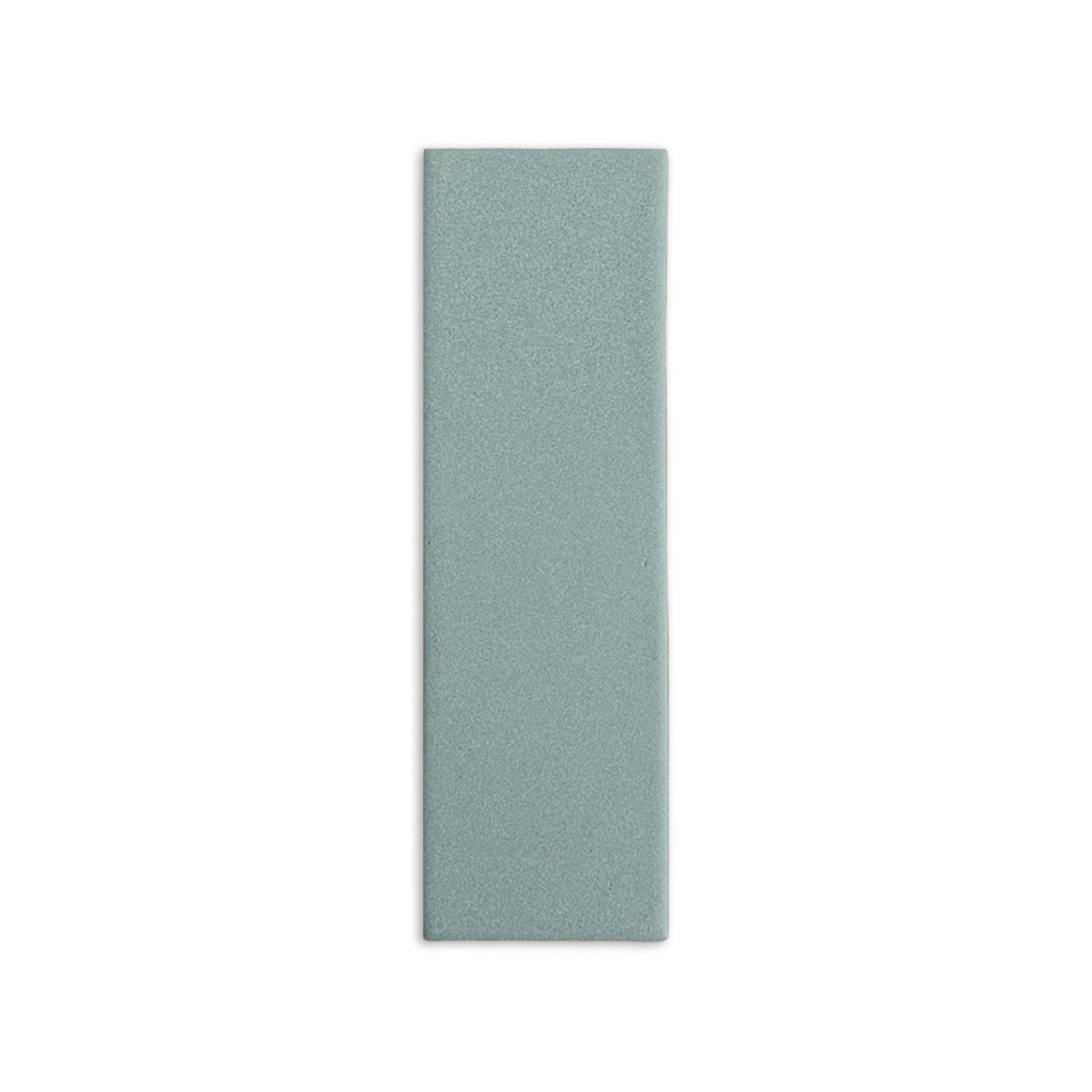 Pale sage green Hot Spring 2x6 tile sample by Clay Imports with a matte, subtly textured finish.