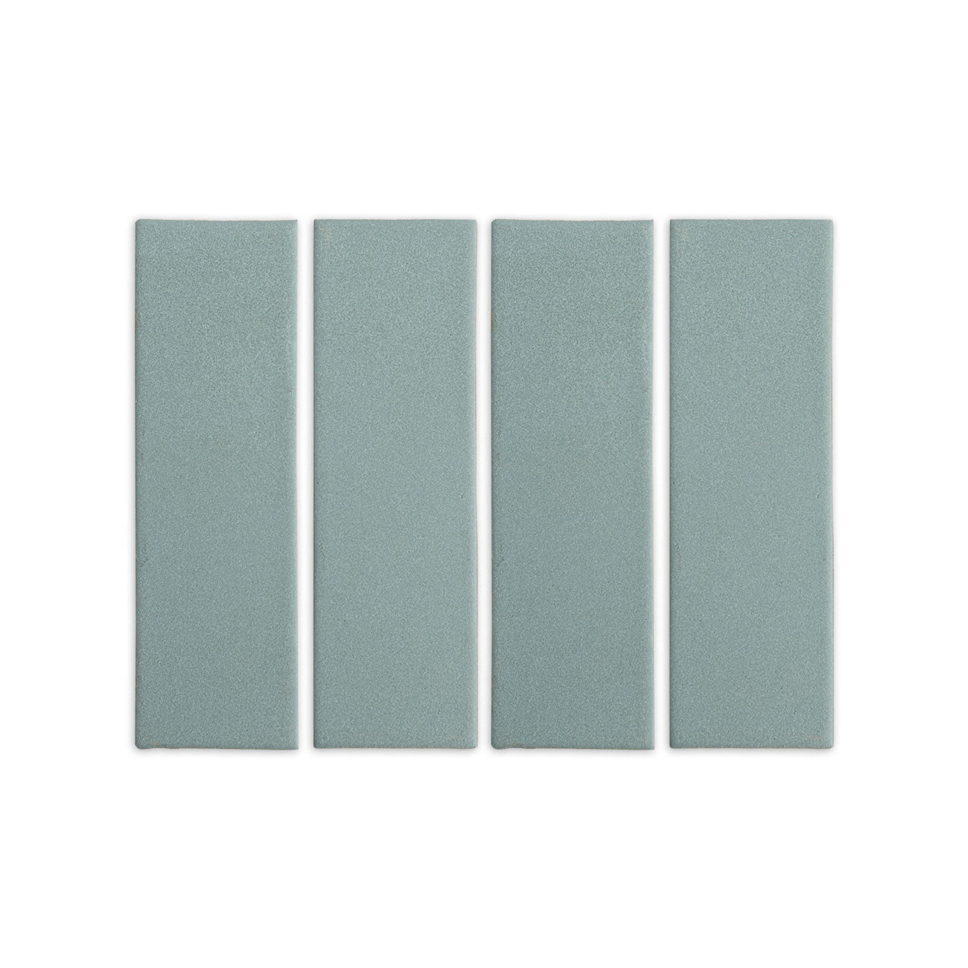 Four rectangular Hot Spring clay tiles by Clay Imports, arranged vertically, with a matte, slightly textured finish.