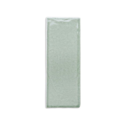 Arctic gloss 2x6 tile sample by Clay Imports, rectangular with a slightly textured, handcrafted look.