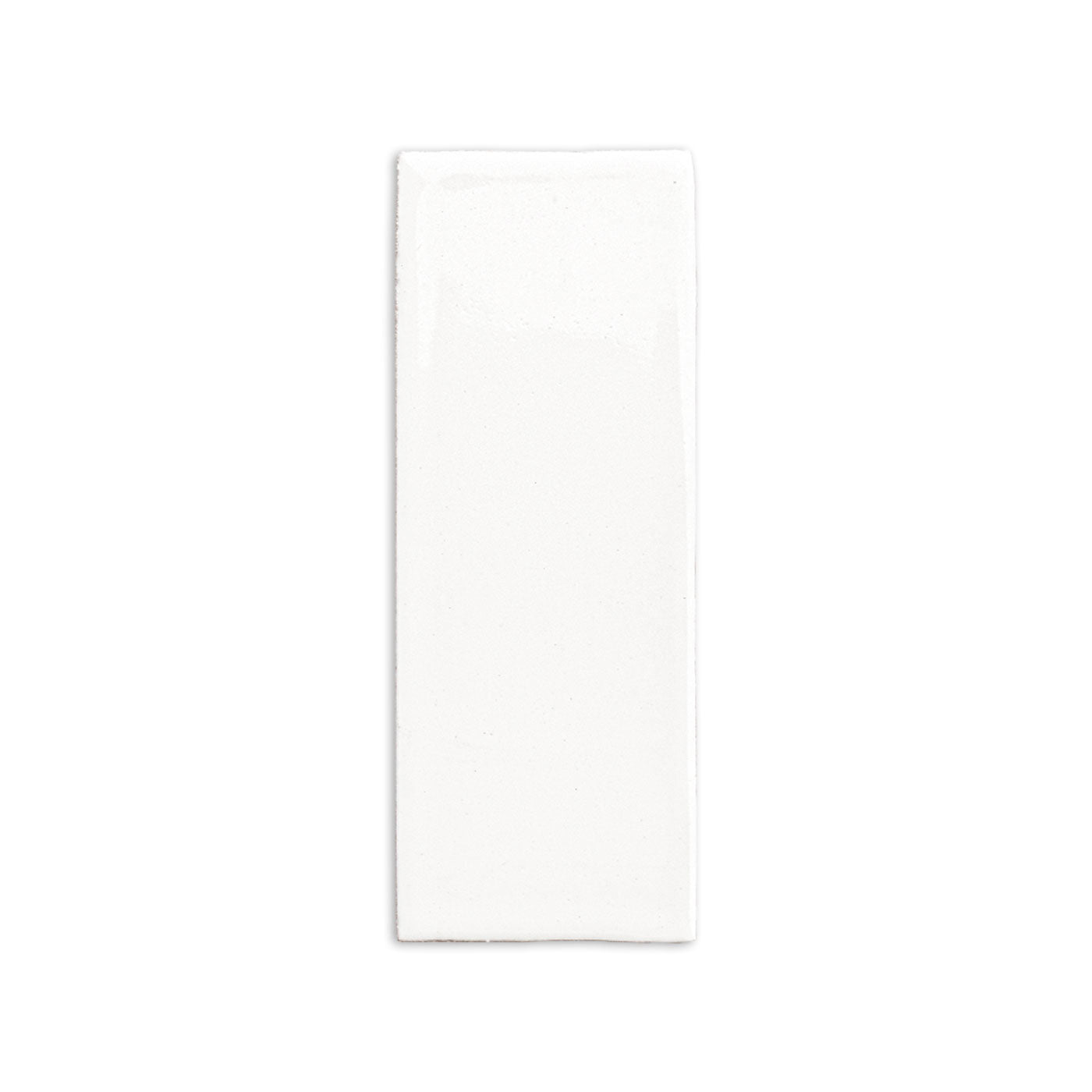 Off-white glossy rectangular tile by Clay Imports with a subtly textured surface.