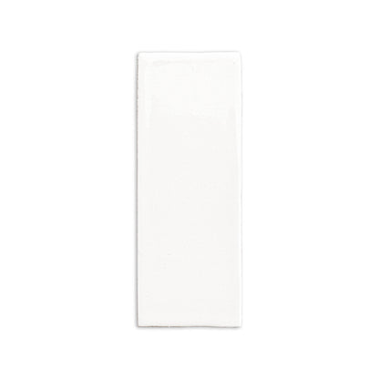 Off-white glossy rectangular tile by Clay Imports with a subtly textured surface.