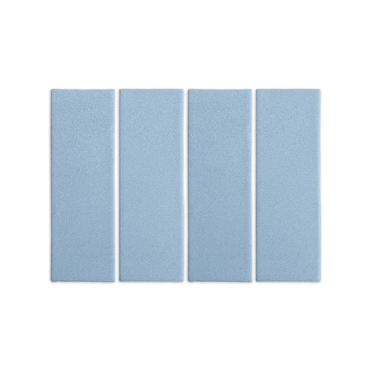 Four agate blue rectangular clay tiles by Clay Imports with a fine, granular texture.