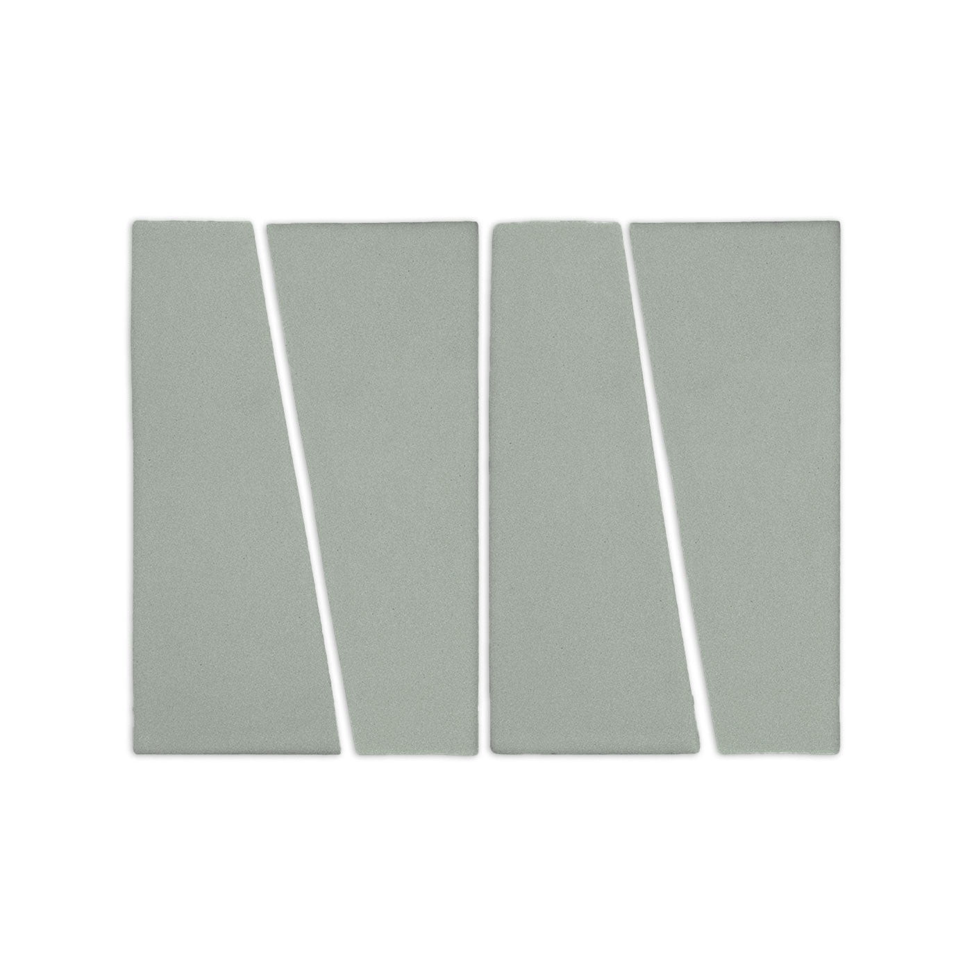 Light green Trumpet Agave 2x6 clay shapes by Clay Imports, arranged as four pieces with a subtle grainy texture.