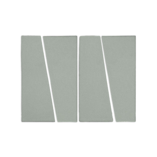 Light green Trumpet Agave 2x6 clay shapes by Clay Imports, arranged as four pieces with a subtle grainy texture.
