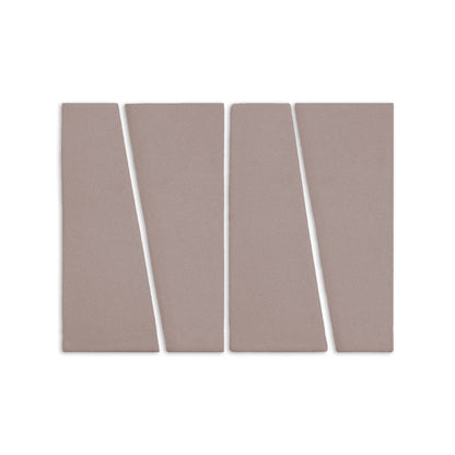 Brown Trumpet Boot clay tile by Clay Imports, a set of four matte trapezoidal pieces with angled edges, forming a pattern.