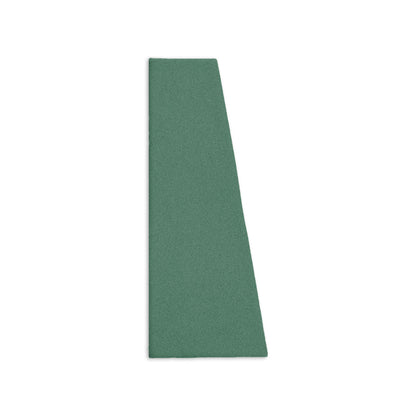 Trumpet Cilantro green clay shape by Clay Imports, a flat trapezoid with a matte texture, isolated on white.