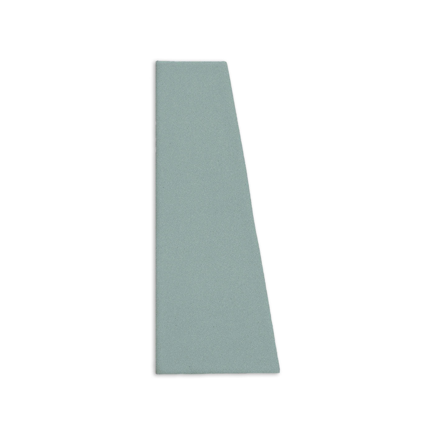 Greenish-blue trapezoidal shape clay tile by Clay Imports with a matte, textured surface.