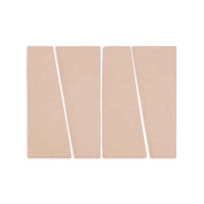 Light beige Trumpet Sand Rattler clay tiles by Clay Imports, arranged geometrically with a textured matte surface.