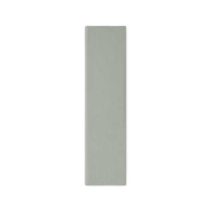 Agave 2x8 subway tile sample by Clay Imports, vertical, light green with a subtle matte texture.