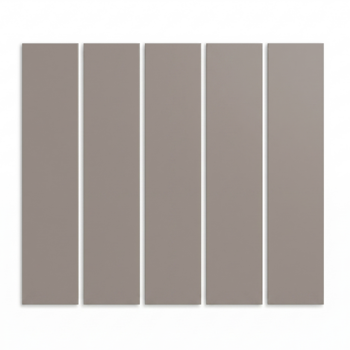 Five muted brown rectangular clay tiles by Clay Imports, arranged vertically.