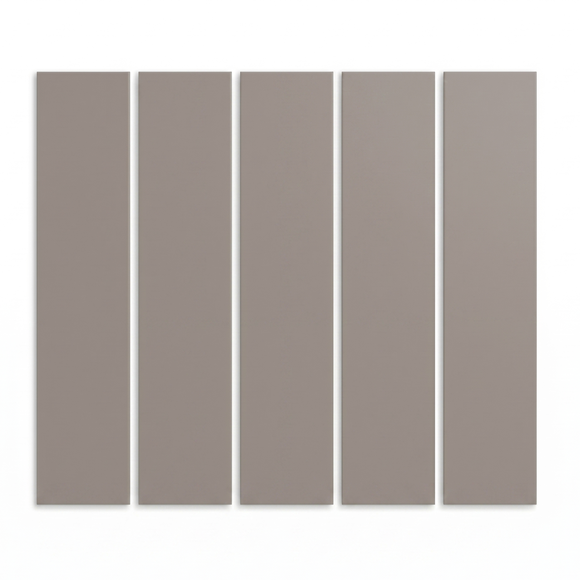 Five muted brown rectangular clay tiles by Clay Imports, arranged vertically.