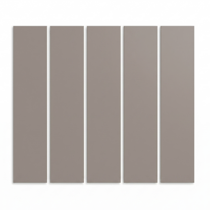 Five muted brown rectangular clay tiles by Clay Imports, arranged vertically.