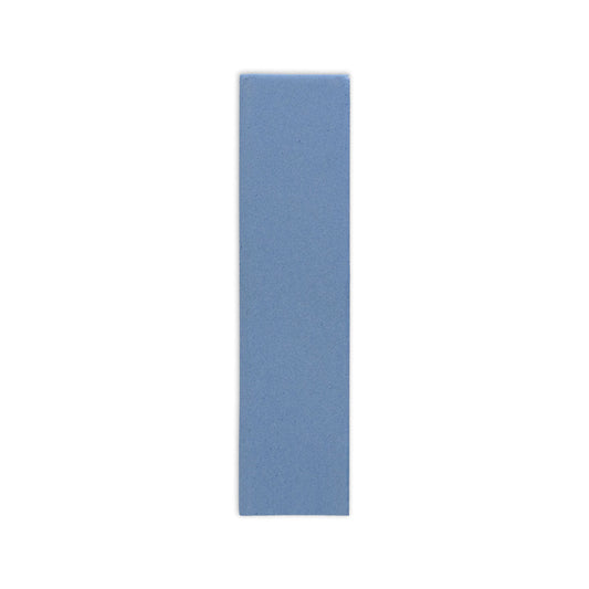 Blue 2x8 clay tile from Clay Imports, rectangular and vertical with a subtle textured surface.