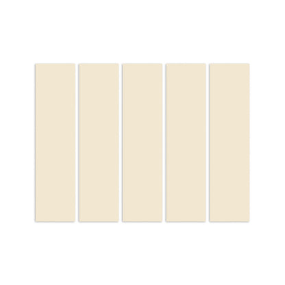 Five light beige Hailstone 2x8 clay tiles by Clay Imports, arranged vertically against a white background.