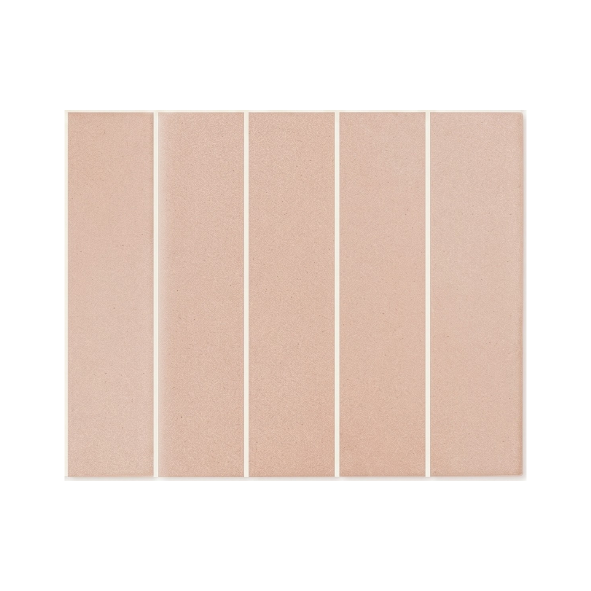 2x8 Sand Rattler clay tiles by Clay Imports, in a light sandy brown with a fine texture, arranged vertically.