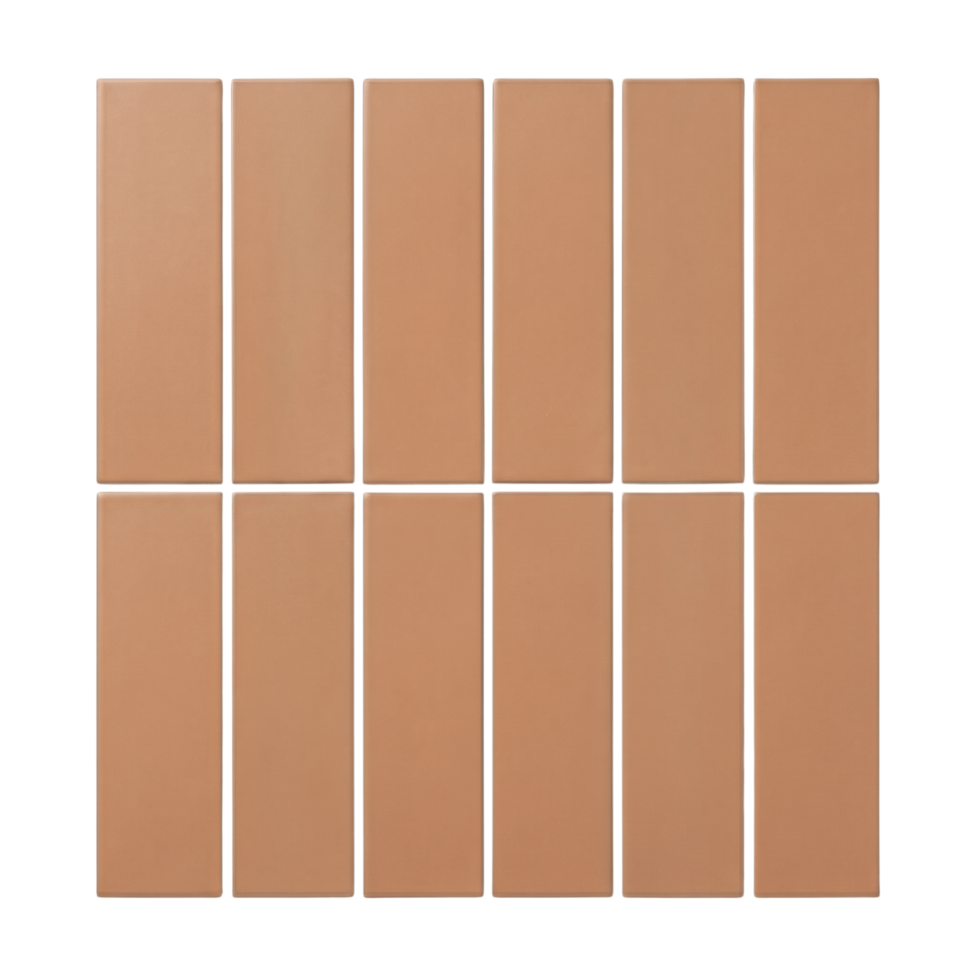 Light brown rectangular clay tiles by Clay Imports, arranged in a grid with a smooth matte finish.