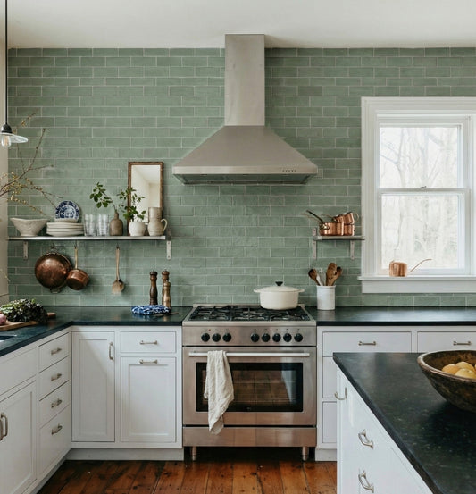 Glazed Thin Brick Rucksack Green 2.5x8