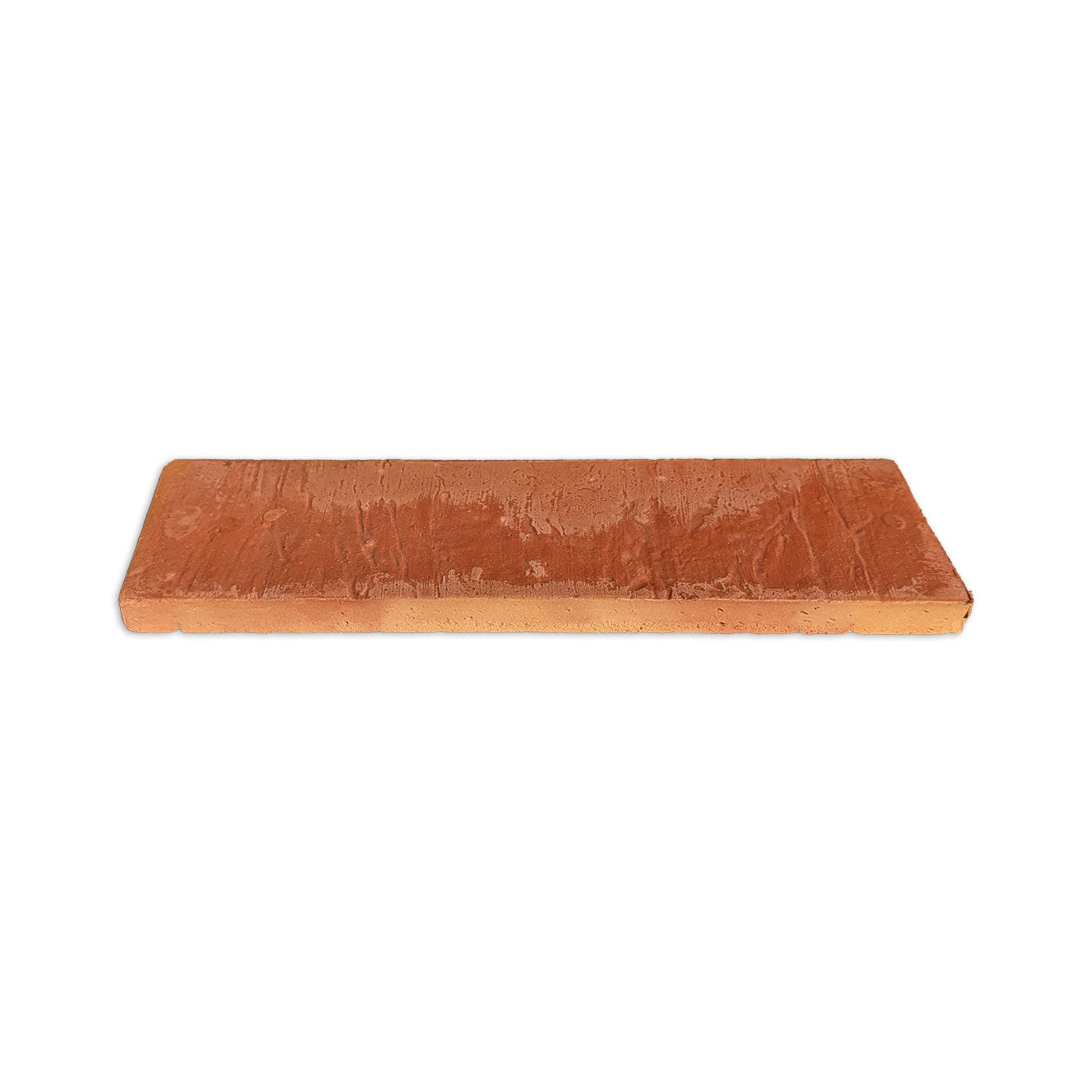 Rectangular terracotta thin brick with an antique gloss finish by Clay Imports, showing a reddish-brown textured surface.