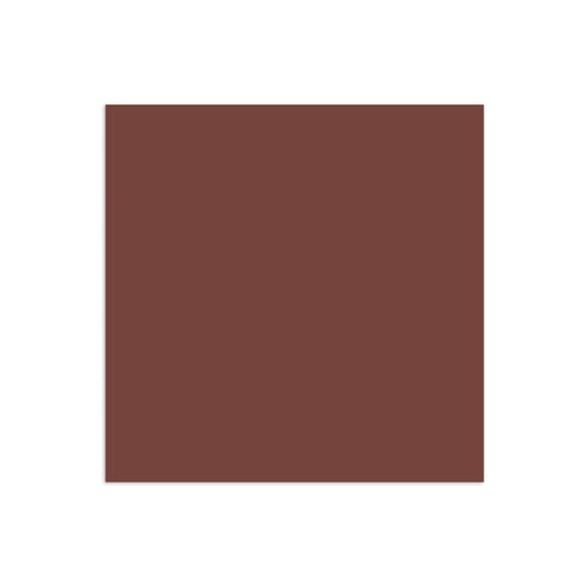 A solid square swatch showcases a warm, rich brown color.