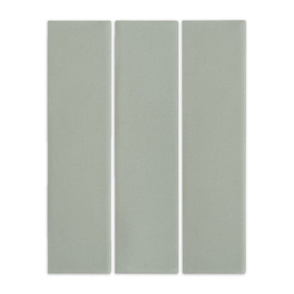 Agave green clay tile by Clay Imports, three textured rectangular pieces arranged vertically.